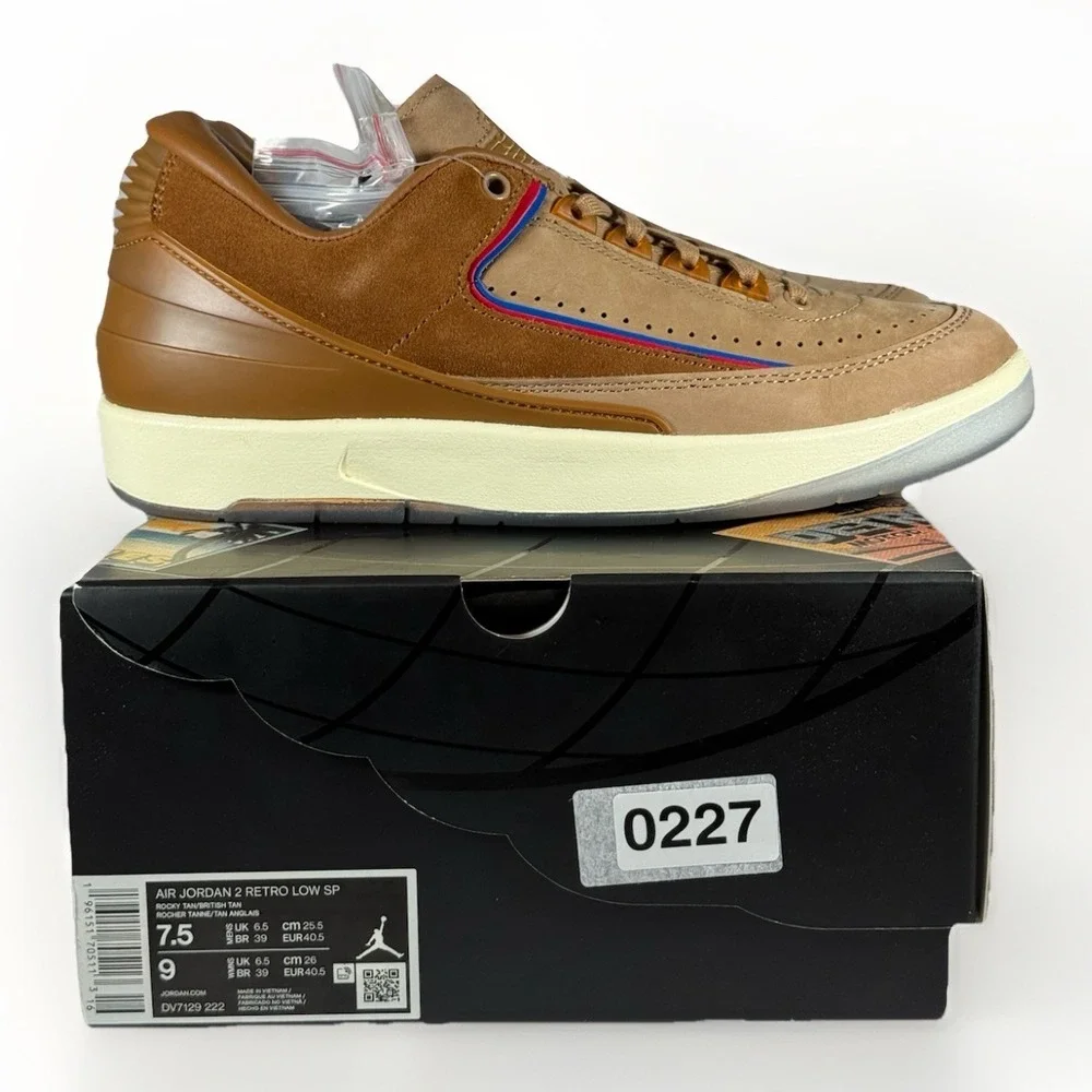 Air Jordan 2 Low 'Two 18 Detroit' Brown Rocky‎ Tan NEW men's 7.5 Nike 0227